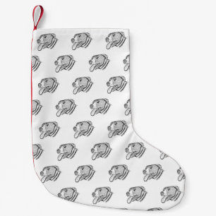 Petite Chaussette De Noël photo de pitbull dessiné à la main amateur de chie