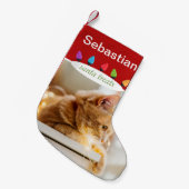 Petite Chaussette De Noël Photo du nom du chat personnalisé (Devant (Accrochage))