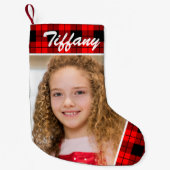 Petite Chaussette De Noël Photo personnalisée Plaid double face (Devant)