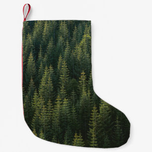 PETITE CHAUSSETTE DE NOËL PHOTOGRAPHIE AÉRIENNE DE LA FORÊT