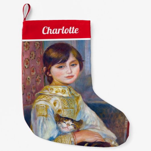 Petite Chaussette De Noël Pierre-Auguste Renoir - Enfant avec chat (Devant)