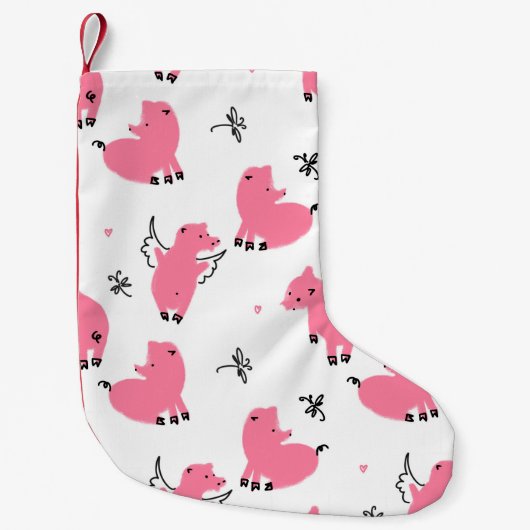 Petite Chaussette De Noël Piglet motif sans couture ne vole pas (Devant)