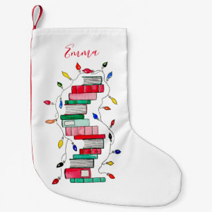 Petite Chaussette De Noël Pile de livre de fête - personnalisée