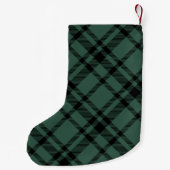 Petite Chaussette De Noël Pine Green Tartan Plaid Personalized Name (Dos)