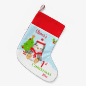 Petite Chaussette De Noël Pingouin de bébé de Noël (Devant (Accrochage))