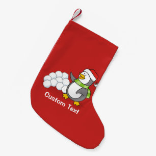 Petite Chaussette De Noël Pingouin de Noël avec boules de neige agitant