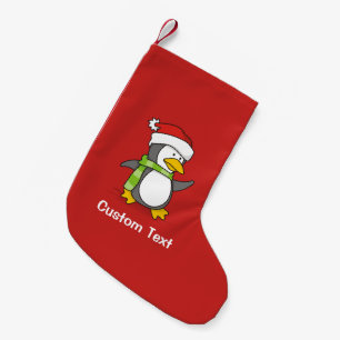 Petite Chaussette De Noël Pingouin de Noël marchant sur la neige