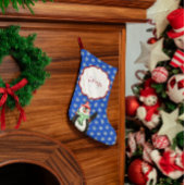 Petite Chaussette De Noël Pingouin mignon et flocons de neige Stocking monog