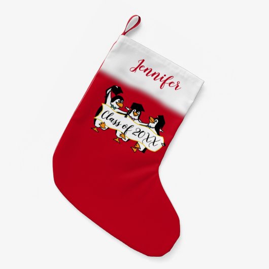 Petite Chaussette De Noël Pingouins Avec Bannière (Devant (Accrochage))