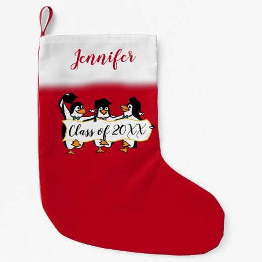 Petite Chaussette De Noël Pingouins Avec Bannière (Devant)