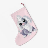 Petite Chaussette De Noël Pink Christmas Stocking mignon chien animal (Dos (Accrochage))