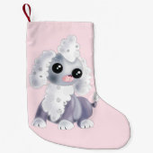 Petite Chaussette De Noël Pink Christmas Stocking mignon chien animal (Devant)