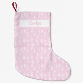 Petite Chaussette De Noël Pink Christmas Trees Nom du Motif (Devant)