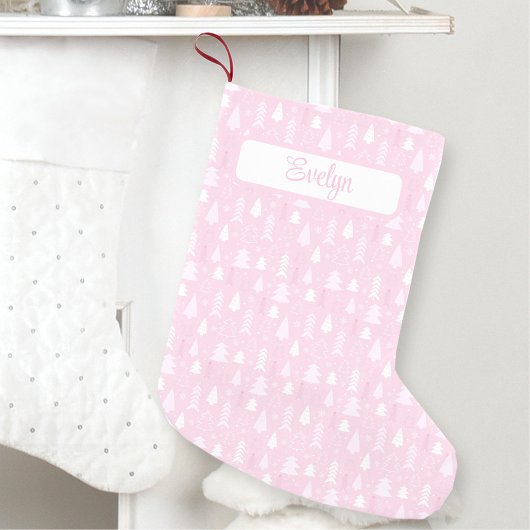 Petite Chaussette De Noël Pink Christmas Trees Nom du Motif