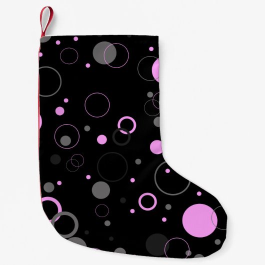 Petite Chaussette De Noël Pink Gray abstract seamless pattern with circles. (Devant)