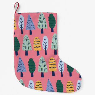 Petite Chaussette De Noël Pins mignons : motif pour enfants.