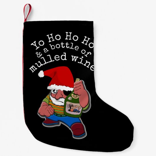 Petite Chaussette De Noël Pirate Père Noël Funny Vin Multiculé Noël (Devant)