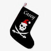 Petite Chaussette De Noël Pirate personnalisé Père Noël (Devant (Accrochage))