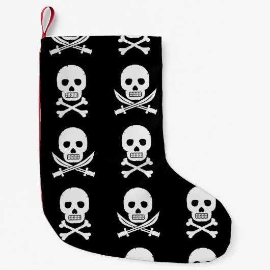 Petite Chaussette De Noël Pirate Skuls Crossbones Motif sans couture (Devant)