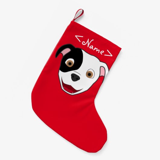 Petite Chaussette De Noël Pitbull repéré font face (Devant (Accrochage))