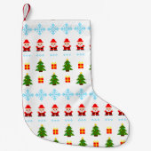 Petite Chaussette De Noël Pixel Art Christmas (Devant)