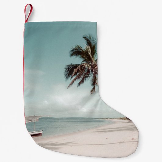 Petite Chaussette De Noël Plage à côté du cocotier (Devant)