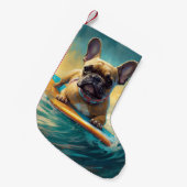Petite Chaussette De Noël Plage de Bulldog (Devant (Accrochage))
