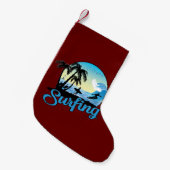 Petite Chaussette De Noël Plage de surf (Devant (Accrochage))