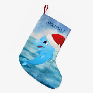 Petite Chaussette De Noël plage festive du dauphin de Noël