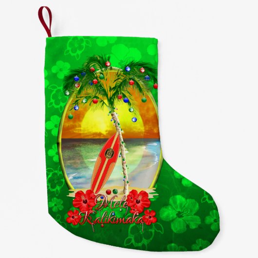 Petite Chaussette De Noël Plage Mele Kalikimaka (Devant)