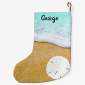 Petite Chaussette De Noël Plage Sable Dollar Double Noël Stocker (Dos)