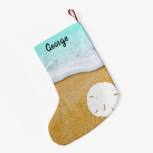Petite Chaussette De Noël Plage Sable Dollar Double Noël Stocker (Dos (Accrochage))