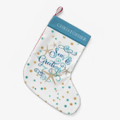 Petite Chaussette De Noël Plage tropicale Joyeuses Fêtes Starfish (Devant (Accrochage))