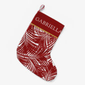 Petite Chaussette De Noël Plage tropicale Motif de Red Palm Tree (Devant (Accrochage))