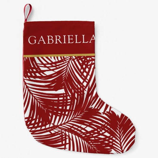 Petite Chaussette De Noël Plage tropicale Motif de Red Palm Tree (Devant)