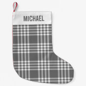 Petite Chaussette De Noël Plaid Bold Moderne Noël Stocker (Devant)