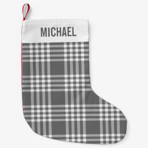 Petite Chaussette De Noël Plaid Bold Moderne Noël Stocker