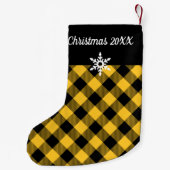 Petite Chaussette De Noël Plaid de Buffalo jaune et noir (Dos)