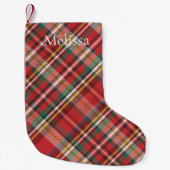 Petite Chaussette De Noël Plaid Farmhouse Red Check Rustic Holidays (Devant)