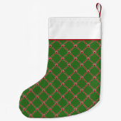 Petite Chaussette De Noël Plaid rouge et vert de race faite sur commande de (Dos)