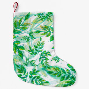 Petite Chaussette De Noël Plante de nature motif feuille vert