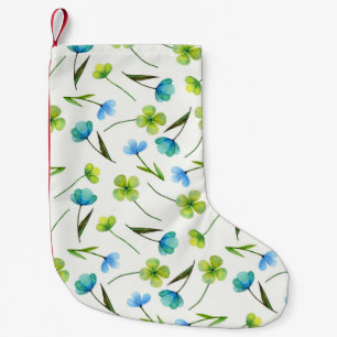 Petite Chaussette De Noël Plantes aquarelle : Motif Floral sans joint.