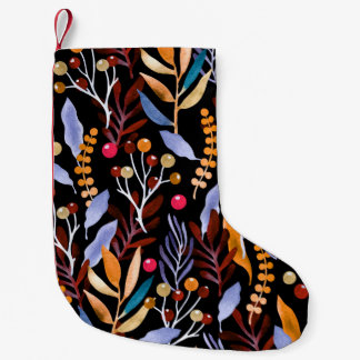 Petite Chaussette De Noël Plantes décoratifs, herbes, baies et feuilles. Abs