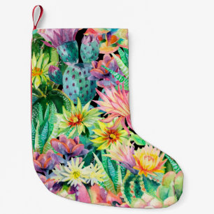Petite Chaussette De Noël Plantes succulents et motif de jardin de cactus