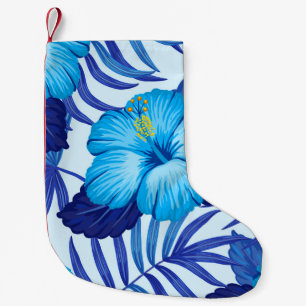 Petite Chaussette De Noël Plantes tropicaux hawaïens, motif hibiscus.