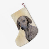 Petite Chaussette De Noël Plott Peinture - Cute Original Chien Art (Dos (Accrochage))