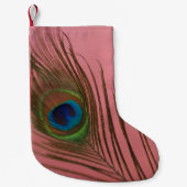 Petite Chaussette De Noël Plume rose de paon (Devant)