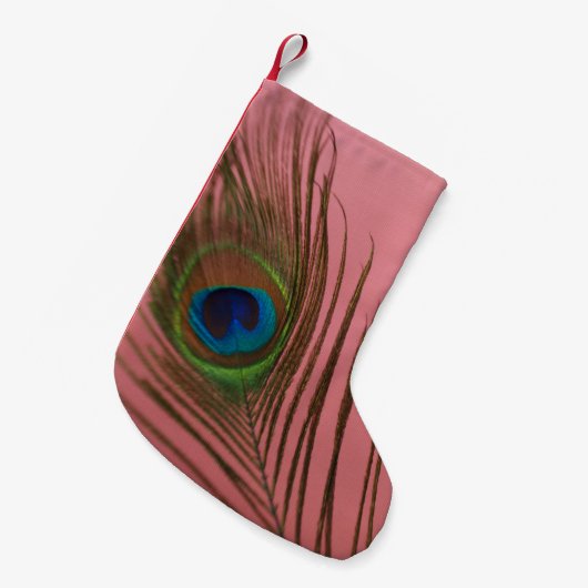Petite Chaussette De Noël Plume rose de paon (Devant (Accrochage))
