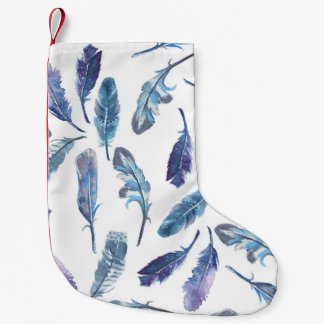 Petite Chaussette De Noël Plumes d'aquarelle : motif aéré sans soudure.