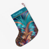 Petite Chaussette De Noël Plumes élégantes Gold Lilac Noël (Dos (Accrochage))